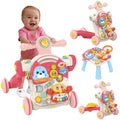 COCLUB Baby Walker Push Toy 5 in 1 Sit-to-Stand Learning Walker for Infant Boys Girls 6-12 Months, Pink