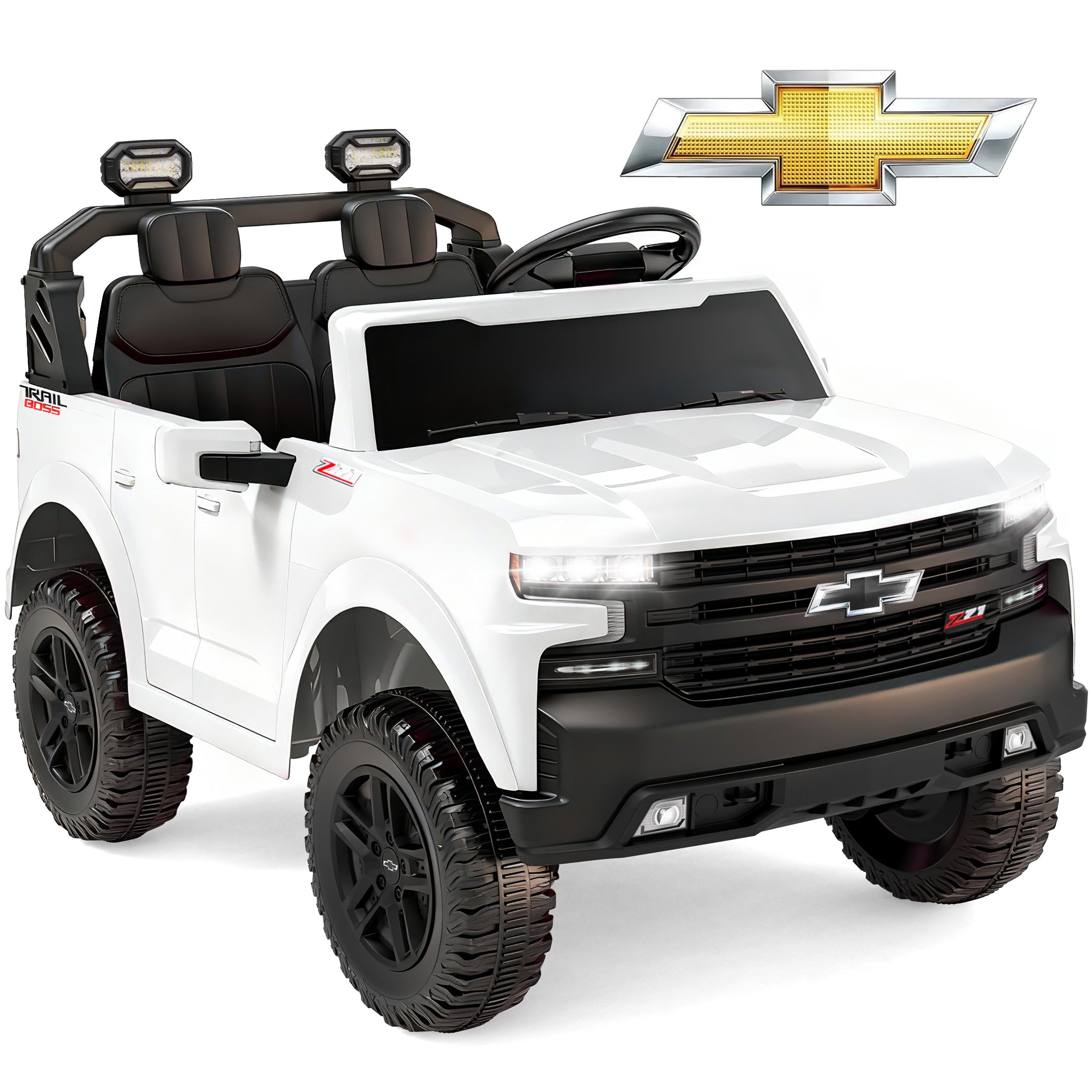 24V Ride On Car for Kids, Chevrolet Silverado 2 Seater Ride On Truck, Powered Electric Car with Remote Control, 90W Dual Motors, MP3 Bluetooth, LED, Ride On Toys for Boys Girls Ages 3–8 (Pink)