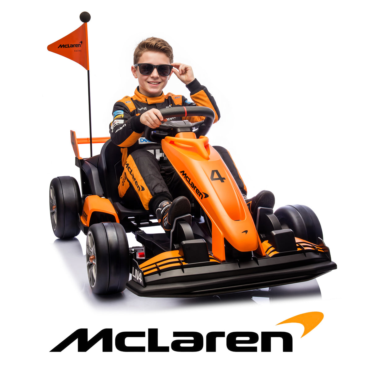 36V Electric Go Kart for Kids, Licensed McLaren Ride On Toys for Big Kids w/ 3 Level Adjustable Seat, 2 Speeds, Battery Powered Drift Racing Go Kart w/ Rear Wheels for Age 6+ Boys Girls