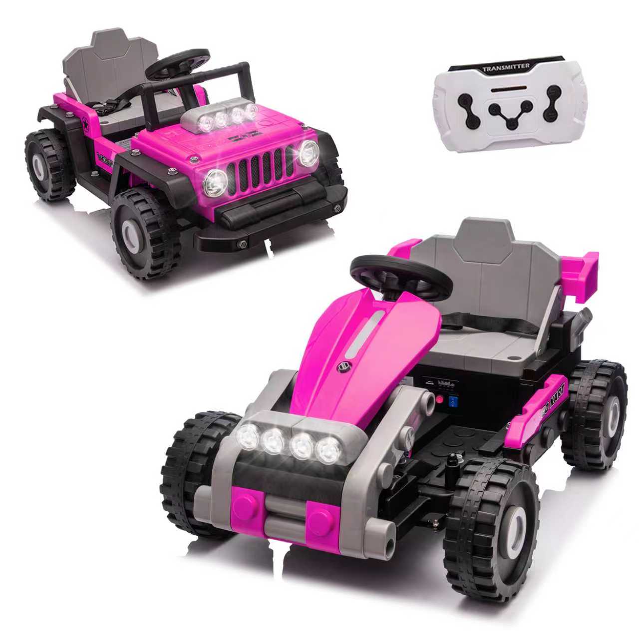 COCLUB 12V 2 Forms Block Electric Car, Power 4 Wheels Ride On Car with Remote Control, Spring Suspension, Ride On Toy for Ages 3+ Kids, Blue