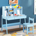 uhomepro Kids Desk and Chair Set, Wooden Study Desk with Storage Girls Boys, Student Desk with Drawers and Shelves for 6-14 Years Old Home School Use, Kids' Furniture