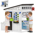 COCLUB Storage Shed Outdoor Wooden Playhouse with Workbench/ Pegboard& Ball Track, Kids Todder Ages 3+