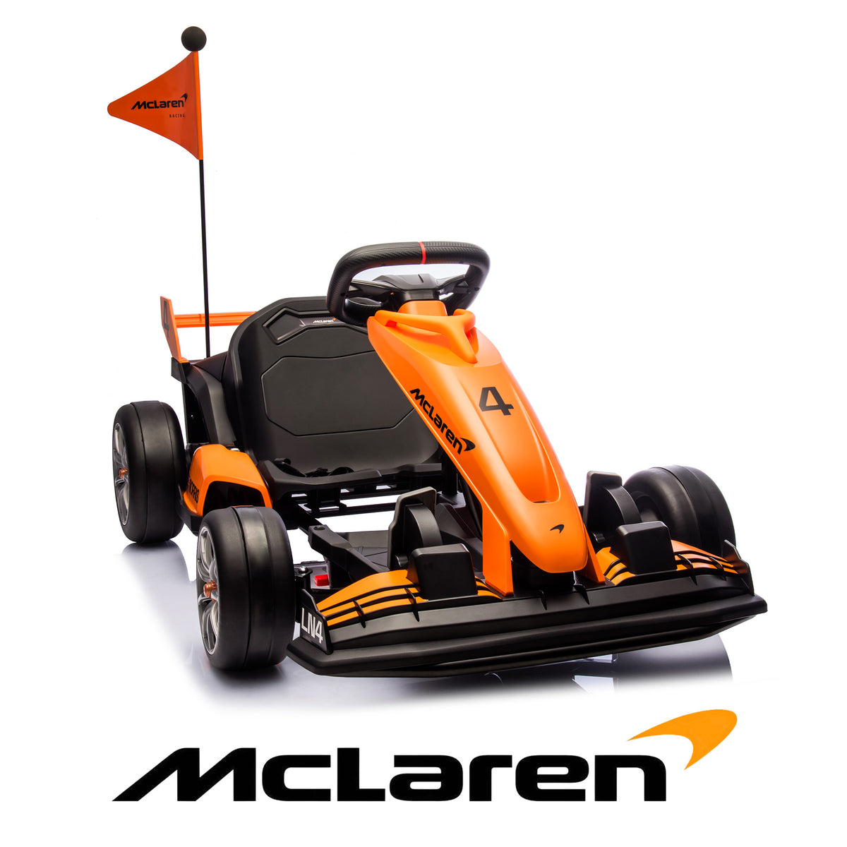 McLaren 24V Ride On Go Kart for Kids, Drifting Ride On with LED Lights, Foldable Design, Ride On Toy for Age 6+ Kids
