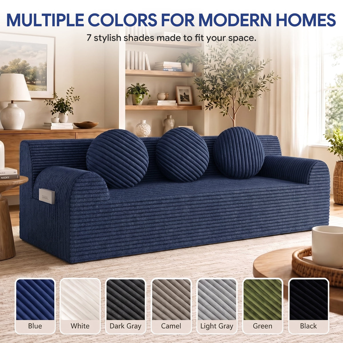 UHOMEPRO 71" Small Cloud Couch, 3 Seater Sofa with High Density Foam, No Assembly Low Profile Floor Couch for Bedroom, Apartment, 1200lbs, Deep Gray