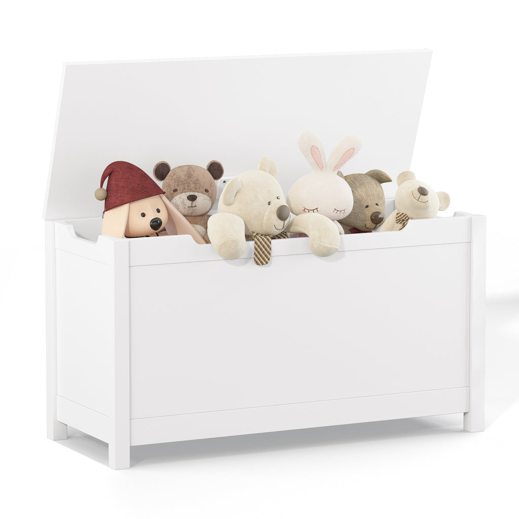 UHOMEPRO Toy Boxes Storage Bench, Wood Toy Chests Organizer with Safety Hinges, Storage Containers for Kids' Bedroom Furniture