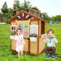 COCLUB Outdoor Wooden Playhouse for Kids Ages 4-8 – Durable Playhouse with Outdoor Kitchen, Snack-Bar & Gardening Kit (39"x33.7"x51") | Casa para Niños de Jardín