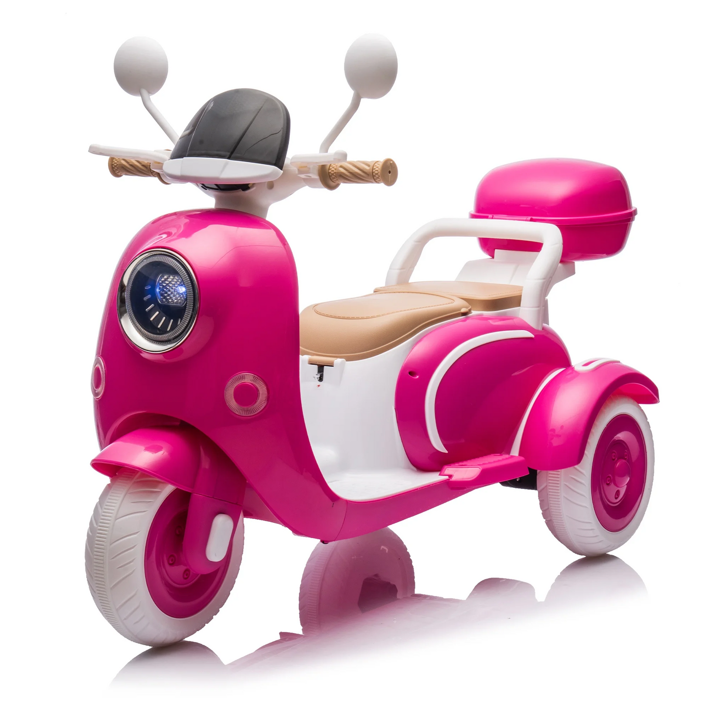 12v Kids Electric Motorcycle, Two-Seater Ride on Toys, Tricycles Kids Toy With Slow Start, Usb,Bluetooth, Light,Backseat Flip Adult Seat, Motorized Cars for Toddlers 3-6