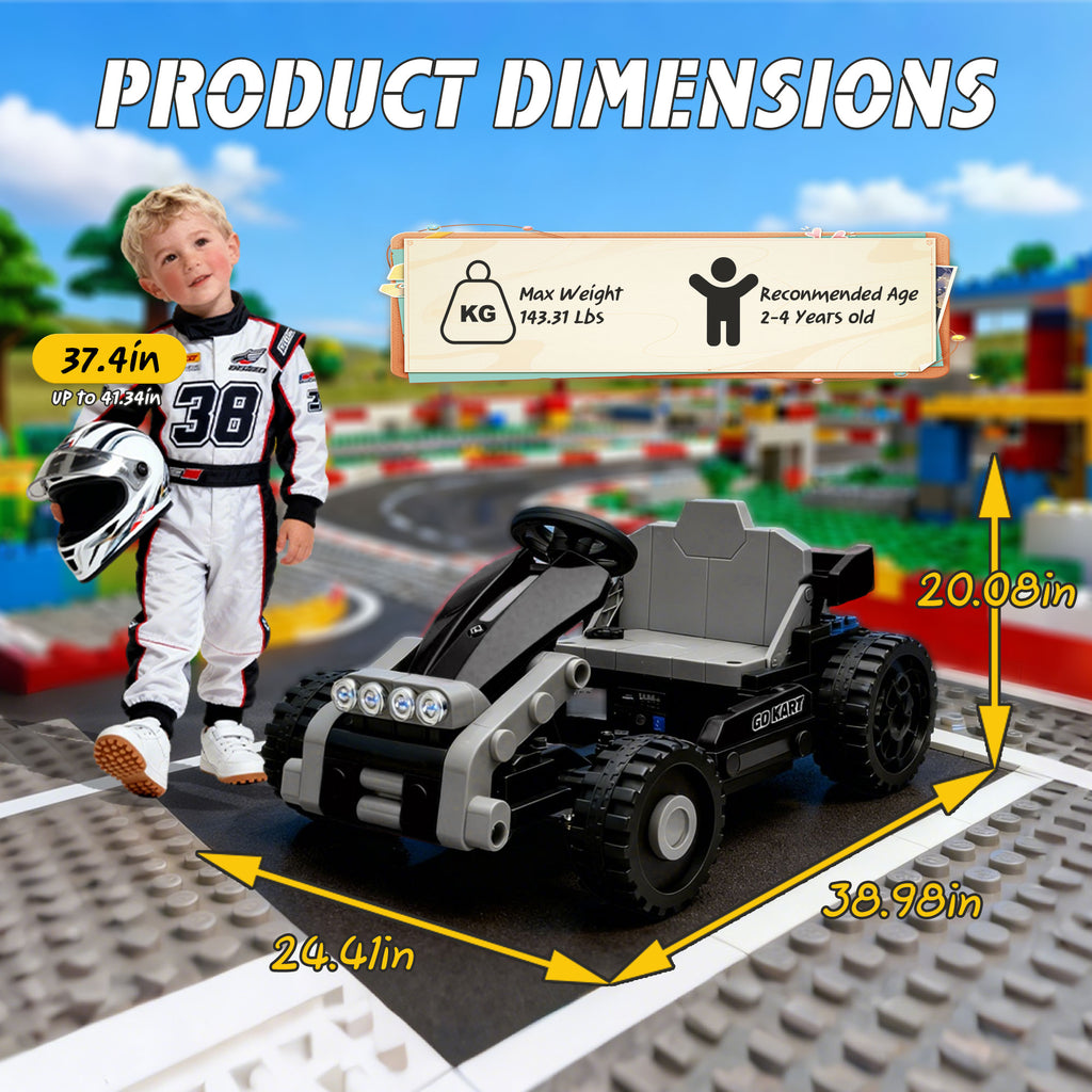 COCLUB 12V 2 Forms Block Electric Car, Power 4 Wheels Ride On Car with Remote Control, Spring Suspension, Ride On Toy for Ages 3+ Kids, Blue
