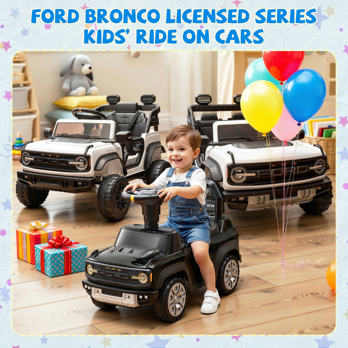 Licensed Ford Bronco Raptor Toddler Ride On Car for Ages 1-3, Foot to Floor Kids Car with Music & Horn, First Ride On Toy for Toddlers