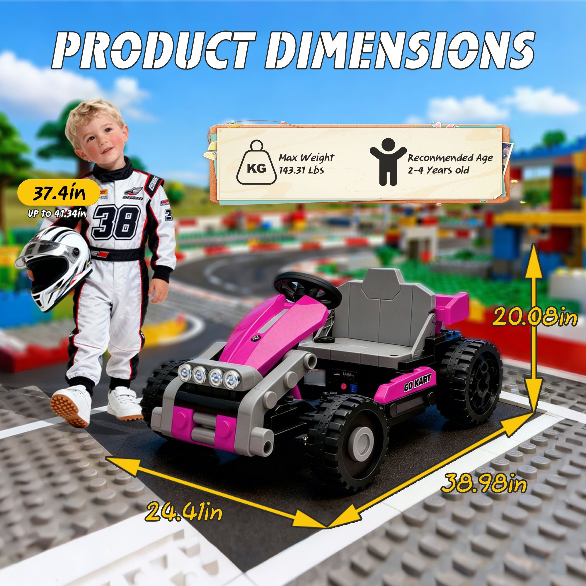 COCLUB 12V 2 Forms Block Electric Car, Power 4 Wheels Ride On Car with Remote Control, Spring Suspension, Ride On Toy for Ages 3+ Kids, Blue