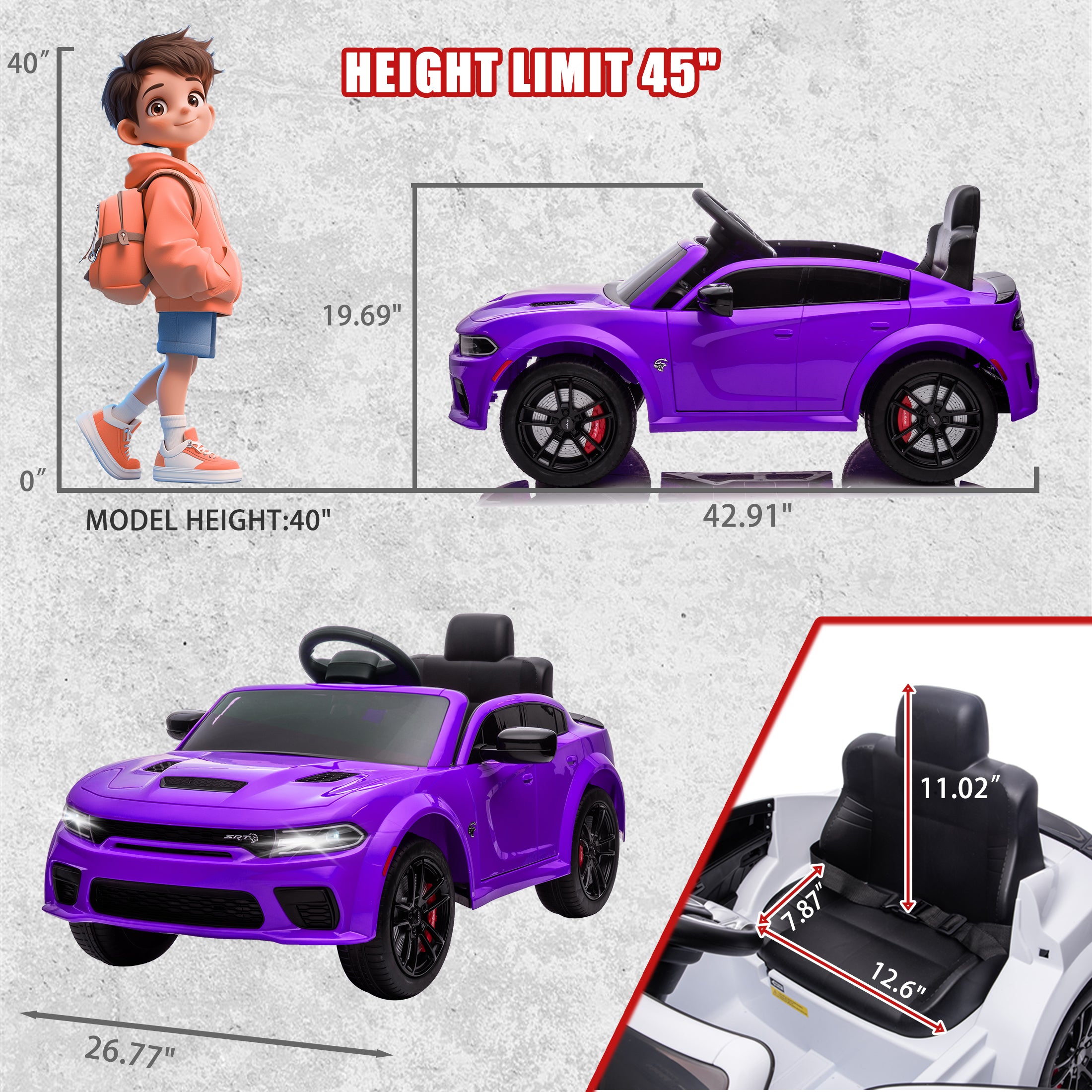 COCLUB 12V Dodge Licensed Toddler Electric Car for Kids, Ride-On Toys with Parent Remote Control, Bluetooth® & LED Dashboard – ASTM Certified for Boys & Girls Ages 3-4
