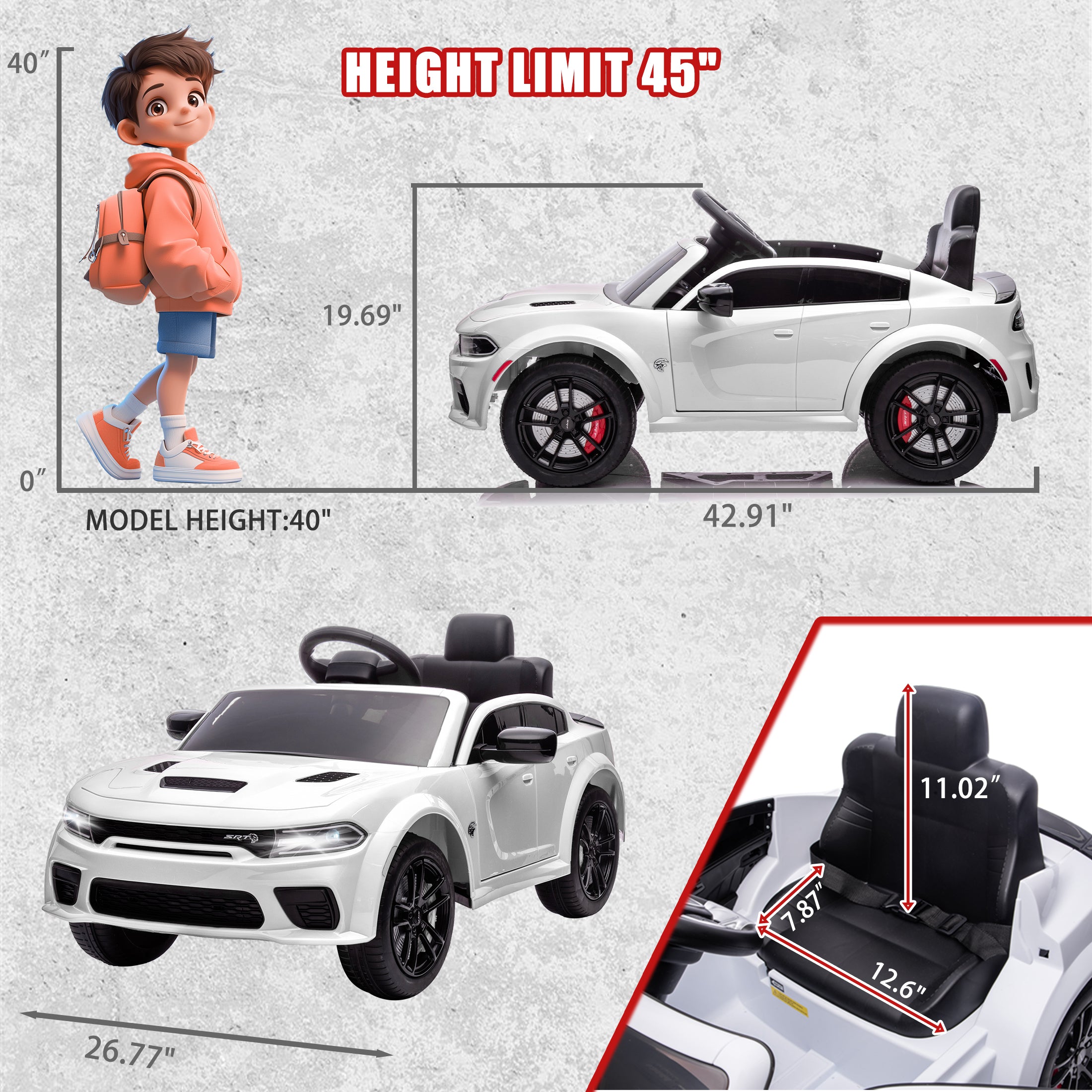 COCLUB 12V Dodge Licensed Toddler Electric Car for Kids, Ride-On Toys with Parent Remote Control, Bluetooth® & LED Dashboard – ASTM Certified for Boys & Girls Ages 3-4