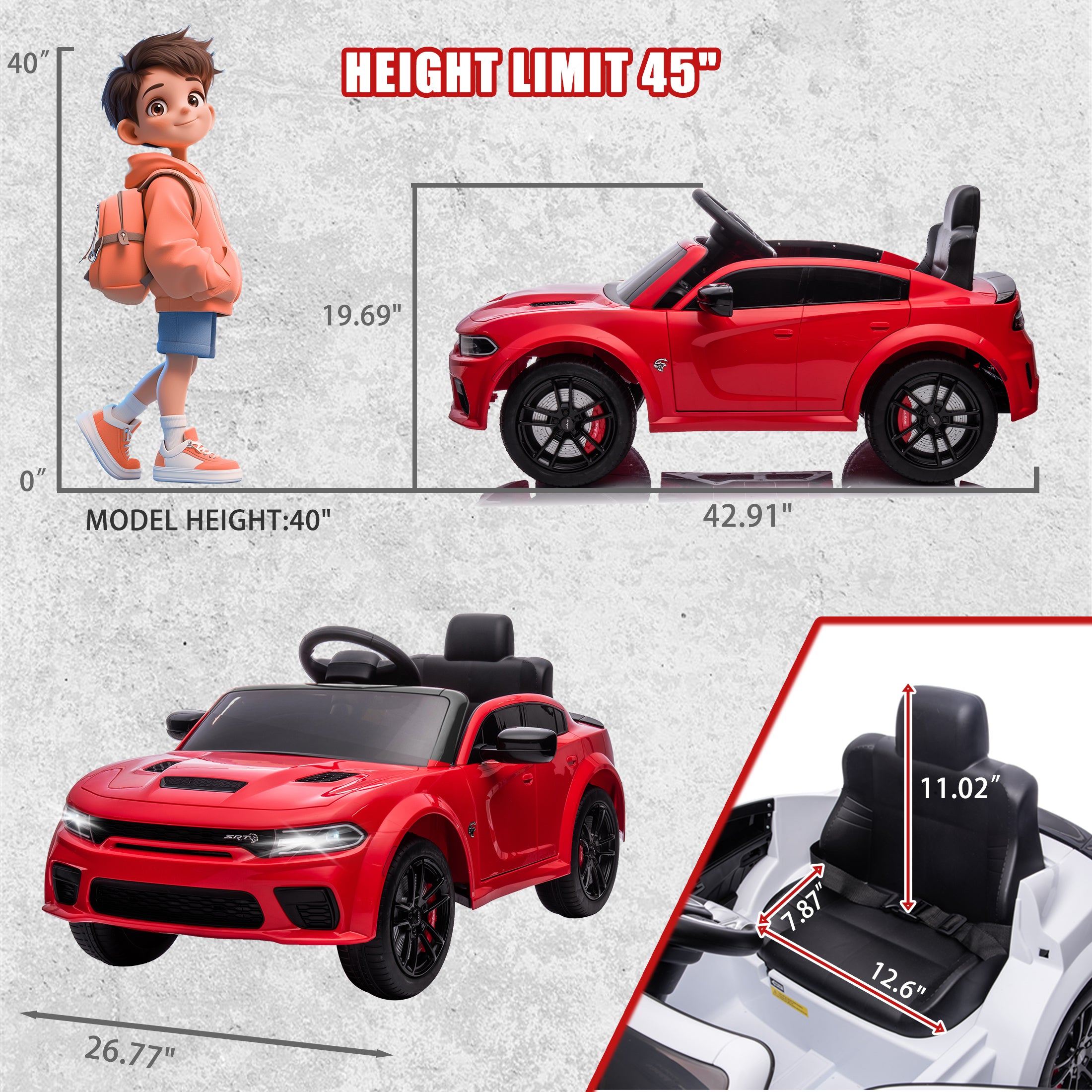 COCLUB 12V Dodge Licensed Toddler Electric Car for Kids, Ride-On Toys with Parent Remote Control, Bluetooth® & LED Dashboard – ASTM Certified for Boys & Girls Ages 3-4