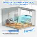 UHOMEPRO 8,000 BTU Smart Inverter Window Air Conditioner - Quiet, Low Profile Design for Bedrooms & Apartments, Wi-Fi Enabled with Eco Mode