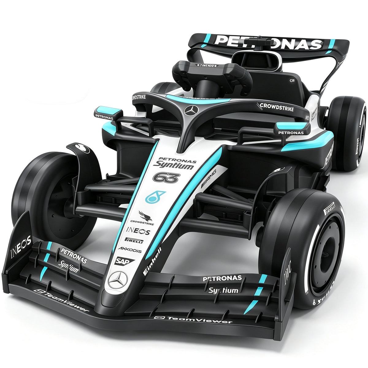 Mercedes-Benz F1 W16 24V Electric Go Kart, COCLUB Kids Ride on Car with Remote Contro, LED Light, Music, Bluetooth, for Ages 3-8