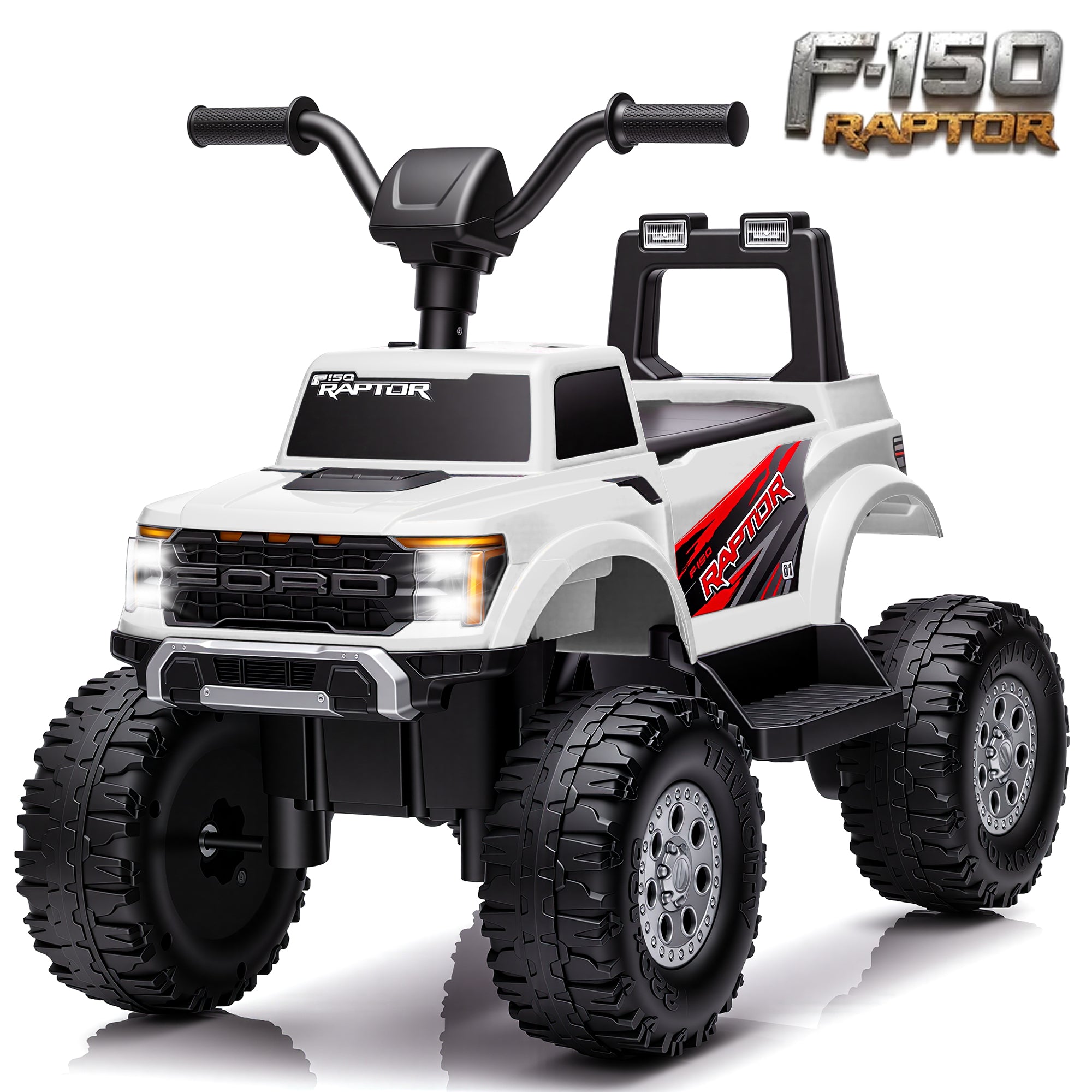 COCLUB 12V Ride On Car for Kids, Licensed Ford F-150 Raptor Battery Powered Ride On Toys w/4 Wheels, LED Lights, Toddlers Electric Car for Ages 2-5