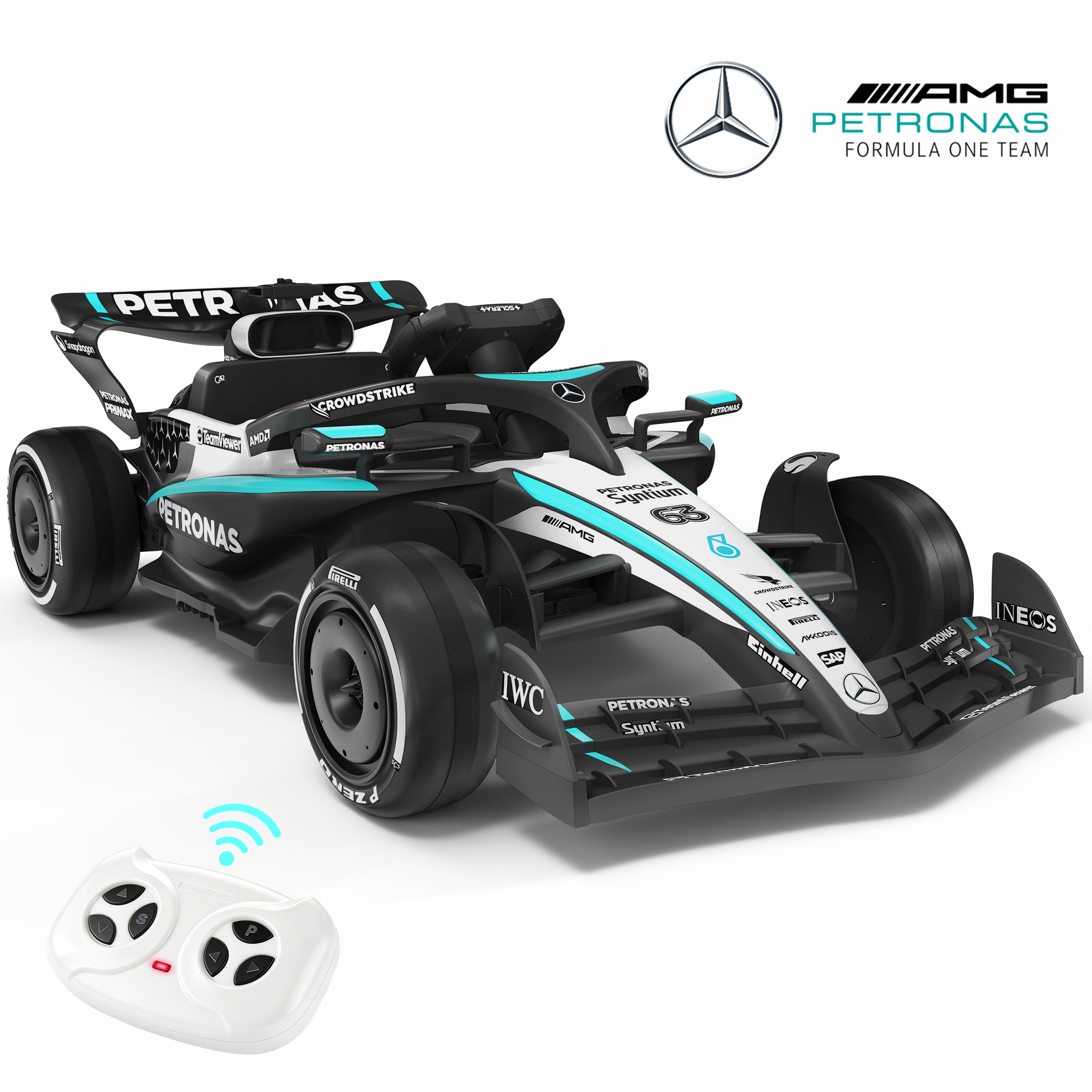 COCLUB Mercedes F1 12V Ride On Car for Kids, Battery Powered Electric Go-Kart with Parent Remote Control, Music, Bluetooth, Suspension, Kids Ride On Toy for Boys Girls Ages 3+,Black