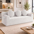 UHOMEPRO 71" Small Cloud Couch, 3 Seater Sofa with High Density Foam, No Assembly Low Profile Floor Couch for Bedroom, Apartment, 1200lbs, Deep Gray