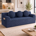 UHOMEPRO 71" Small Cloud Couch, 3 Seater Sofa with High Density Foam, No Assembly Low Profile Floor Couch for Bedroom, Apartment, 1200lbs, Deep Gray