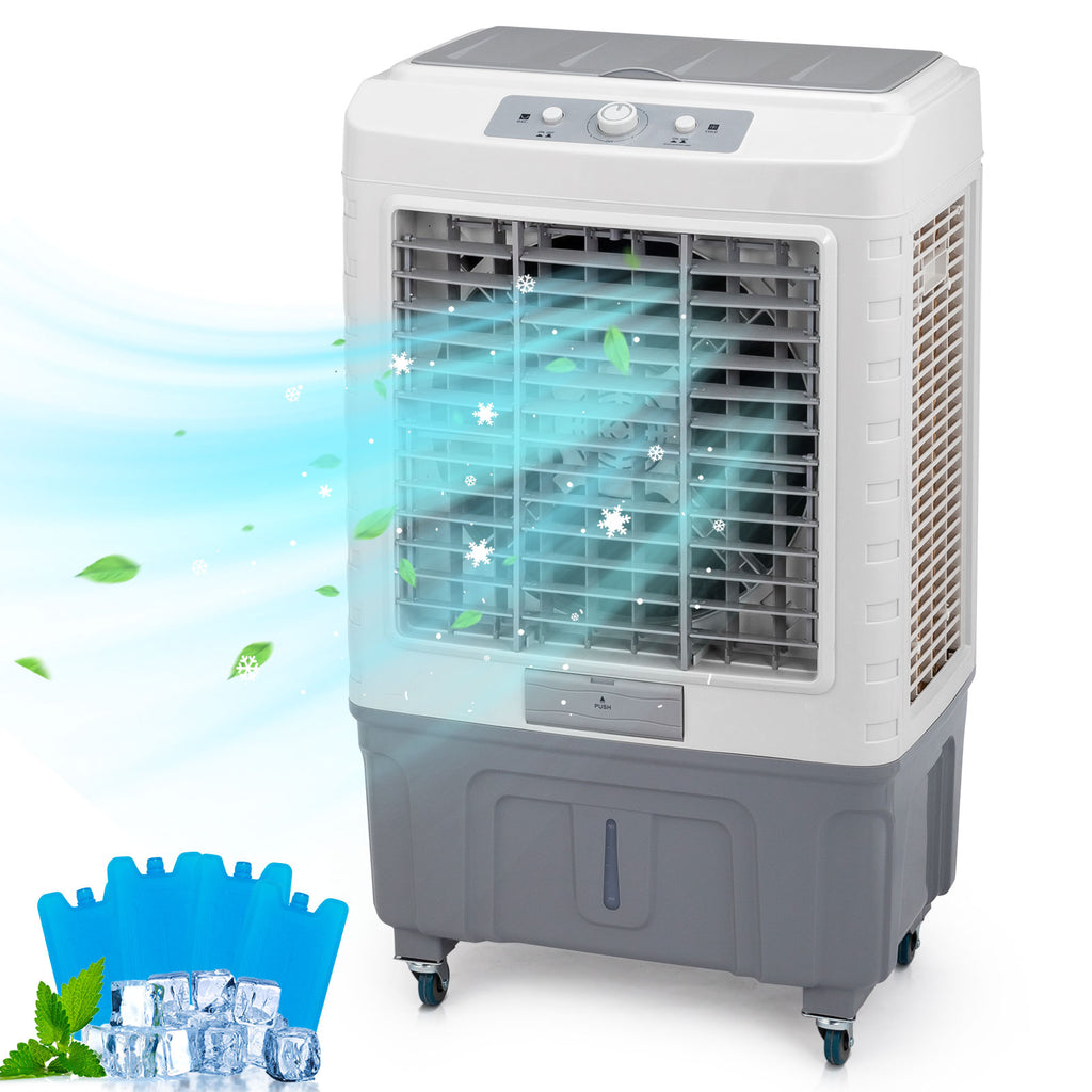 Evaporative Cooler, Legahome 3-IN-1 Portable Air Conditioner for Room, Swamp Cooler Fan Portable Air Conditioner with Remote Control, 3 Modes, 3 Speeds, 4 Ice Packs, 50L Water Tank