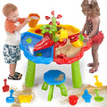 COCLUB 3-in-1 Kids Sand Water Table for Toddlers 3-5, 33PCS Sandbox Table Kids Activity Sensory Play Table Summer Outdoor Toys for Boys Girls