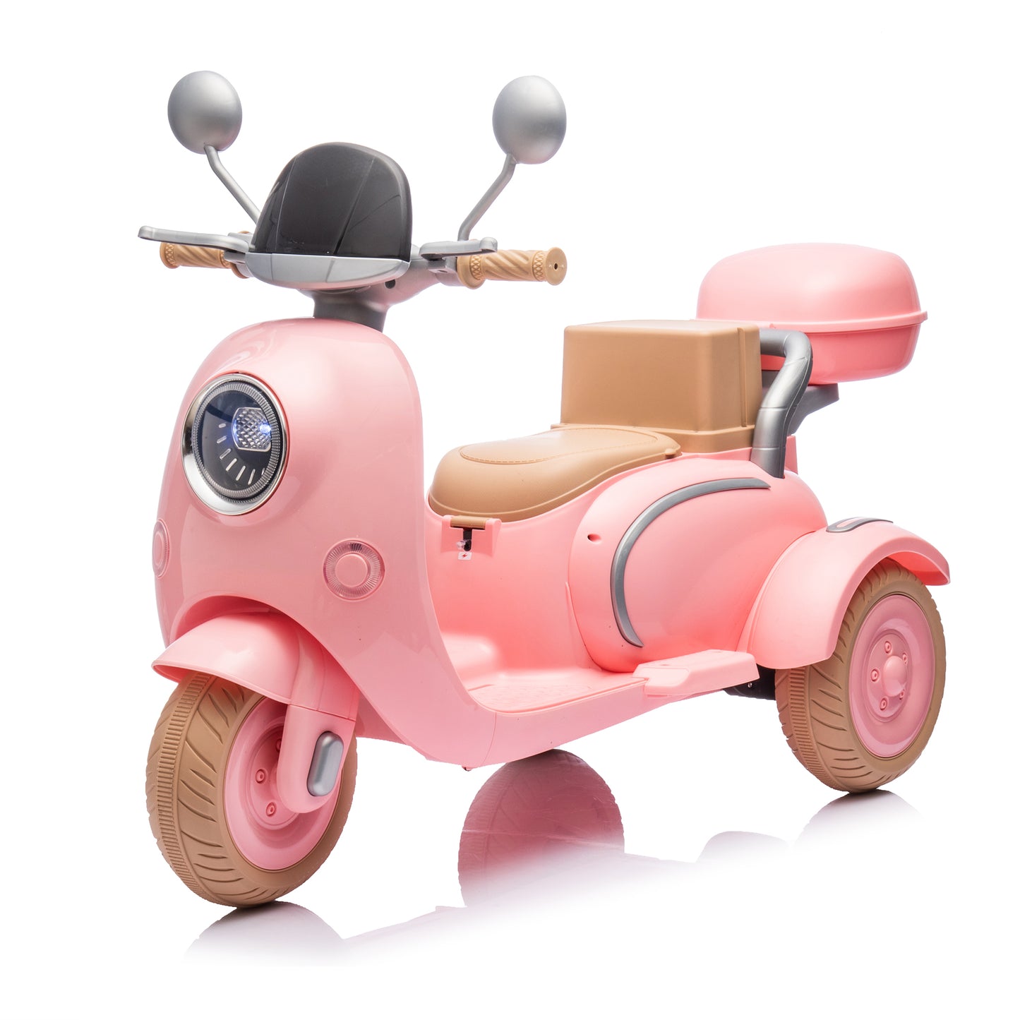 12v Kids Electric Motorcycle, Two-Seater Ride on Toys, Tricycles Kids Toy With Slow Start, Usb,Bluetooth, Light,Backseat Flip Adult Seat, Motorized Cars for Toddlers 3-6