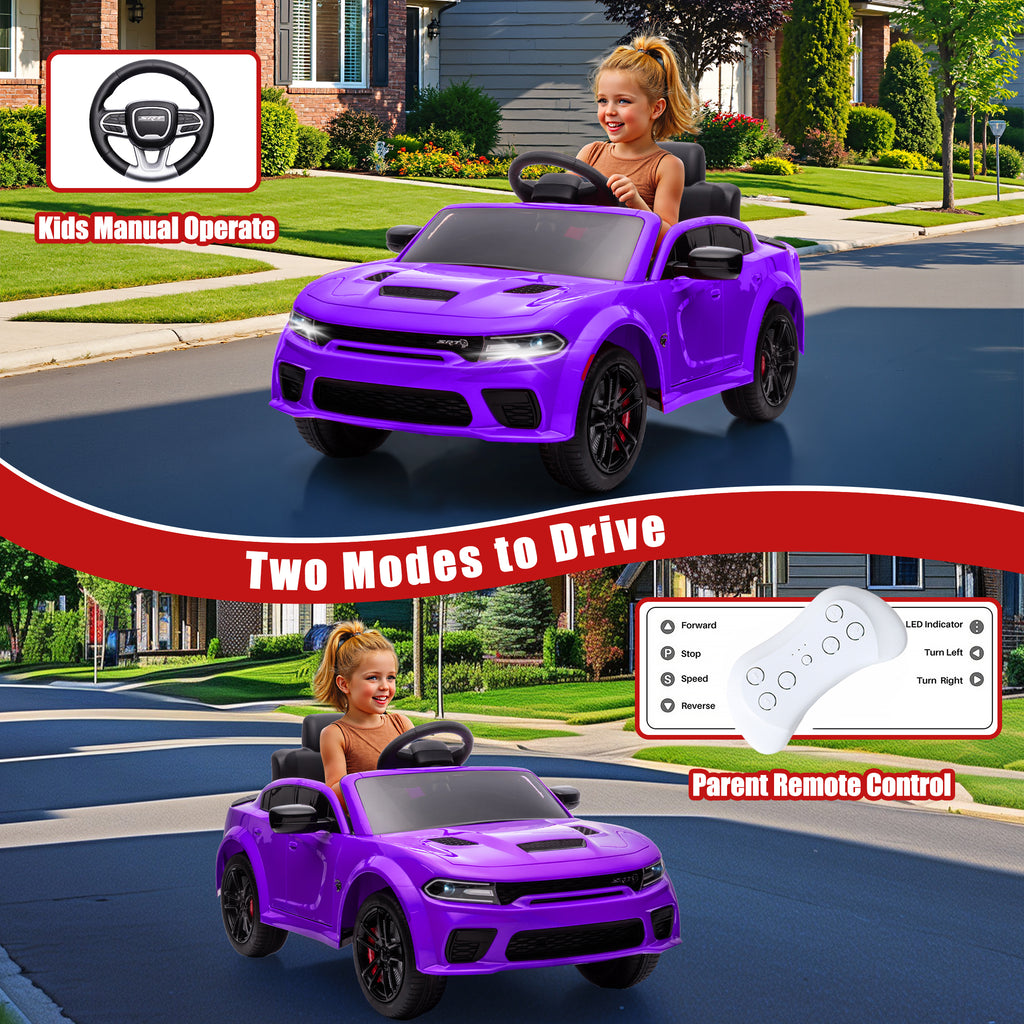 COCLUB 12V Dodge Licensed Toddler Electric Car for Kids, Ride-On Toys with Parent Remote Control, Bluetooth® & LED Dashboard – ASTM Certified for Boys & Girls Ages 3-4