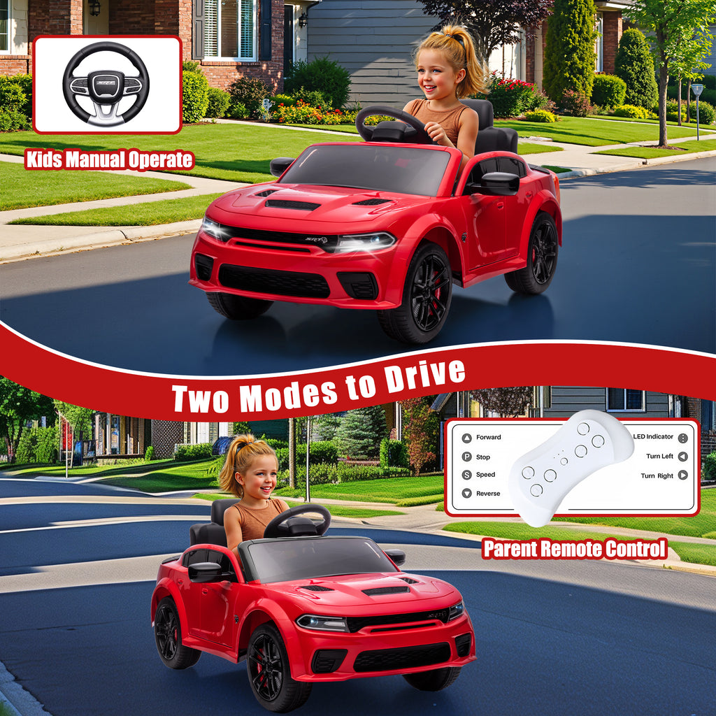 COCLUB 12V Dodge Licensed Toddler Electric Car for Kids, Ride-On Toys with Parent Remote Control, Bluetooth® & LED Dashboard – ASTM Certified for Boys & Girls Ages 3-4