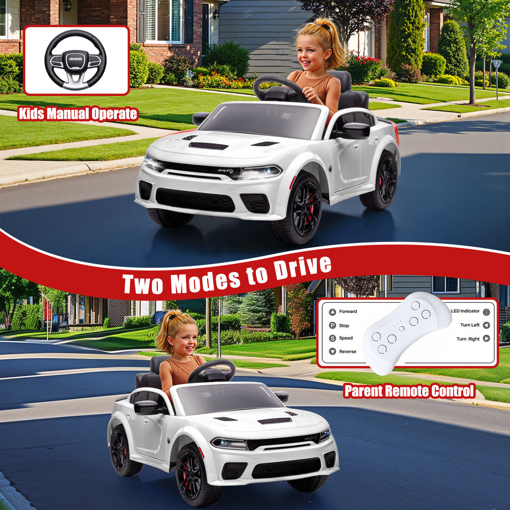 COCLUB 12V Dodge Licensed Toddler Electric Car for Kids, Ride-On Toys with Parent Remote Control, Bluetooth® & LED Dashboard – ASTM Certified for Boys & Girls Ages 3-4