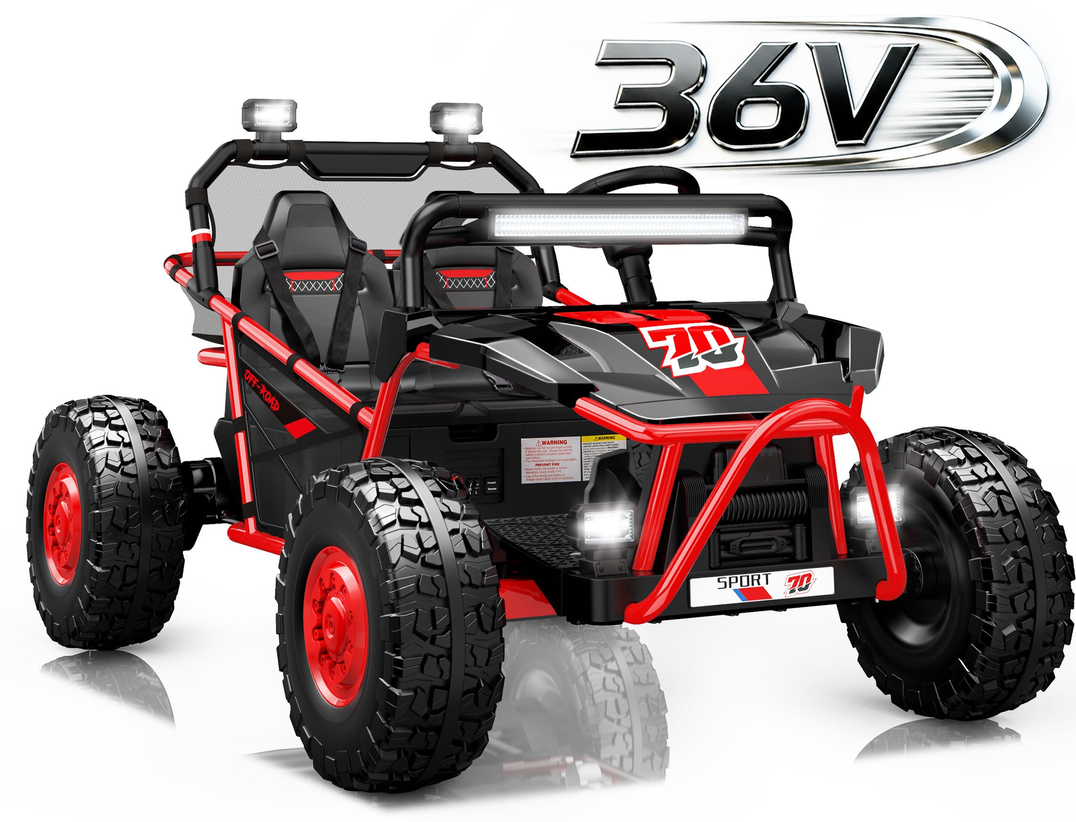 COCLUB 36V Electric Ride on Car Toy for Big Kids, 2 Seater Powered Electric  UTV Toys for Boys Girls 6-13, Kids Ride on Toy with Bluetooth, Music, 4 Wheels Spring Suspension, 3 Point Seatbelts, Blue