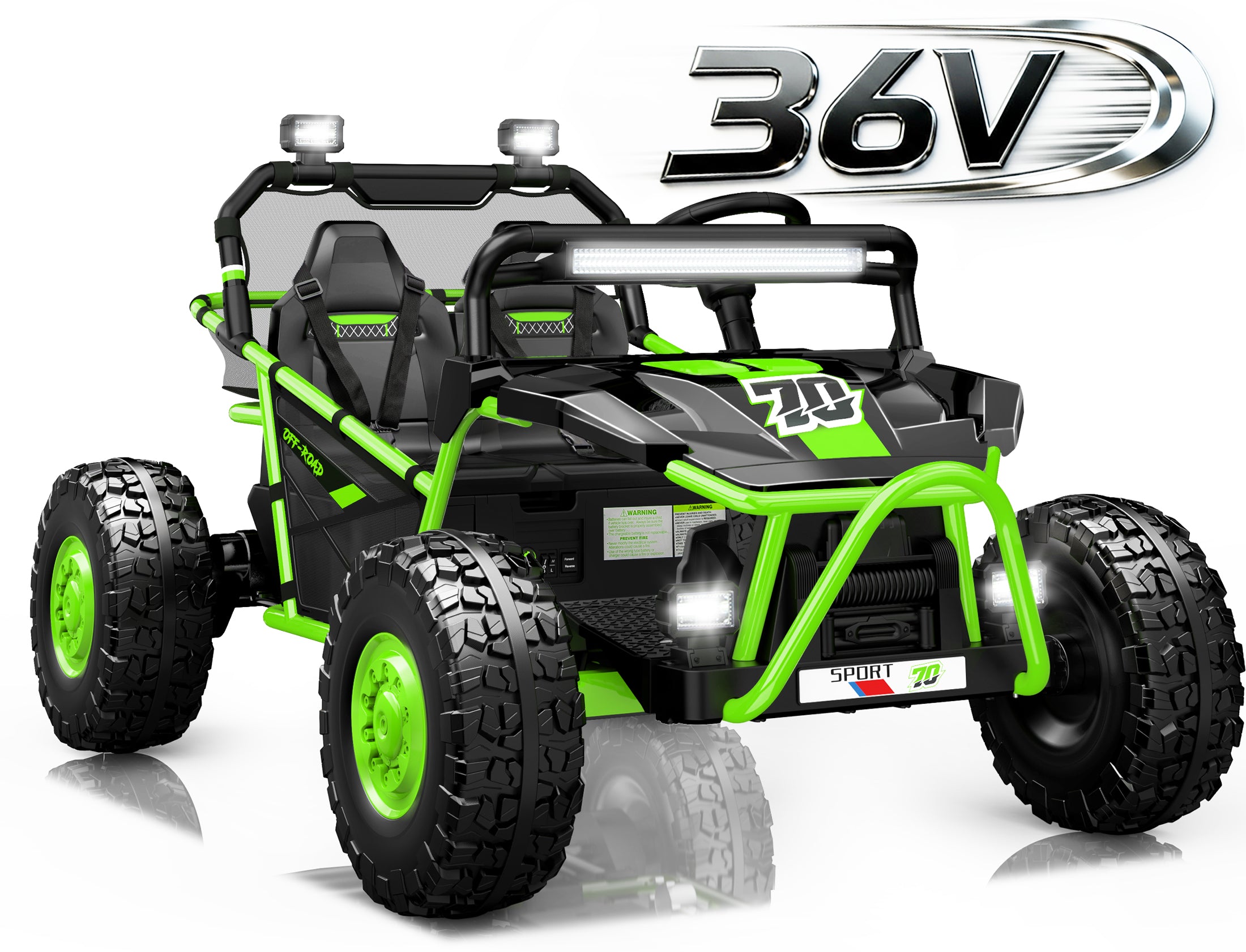 COCLUB 36V Electric Ride on Car Toy for Big Kids, 2 Seater Powered Electric  UTV Toys for Boys Girls 6-13, Kids Ride on Toy with Bluetooth, Music, 4 Wheels Spring Suspension, 3 Point Seatbelts, Blue