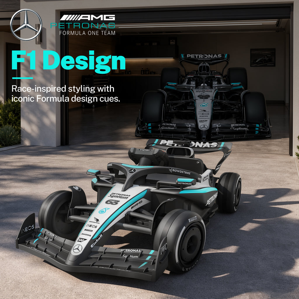 COCLUB Mercedes F1 12V Ride On Car for Kids, Battery Powered Electric Go-Kart with Parent Remote Control, Music, Bluetooth, Suspension, Kids Ride On Toy for Boys Girls Ages 3+,Black