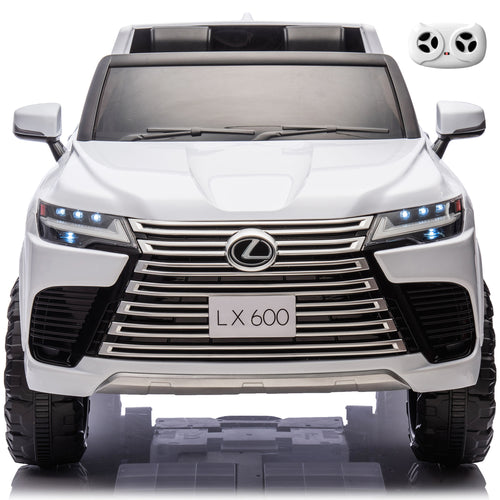24V Power Wheels Ride On Car for Big Kids, Officially Licensed Lexus LX600 2 Seater Electric Car for Kids, Ride On Cars with Remote Control, Battery Powered Riding Toy for Boys & Girls Ages 3–7 Black