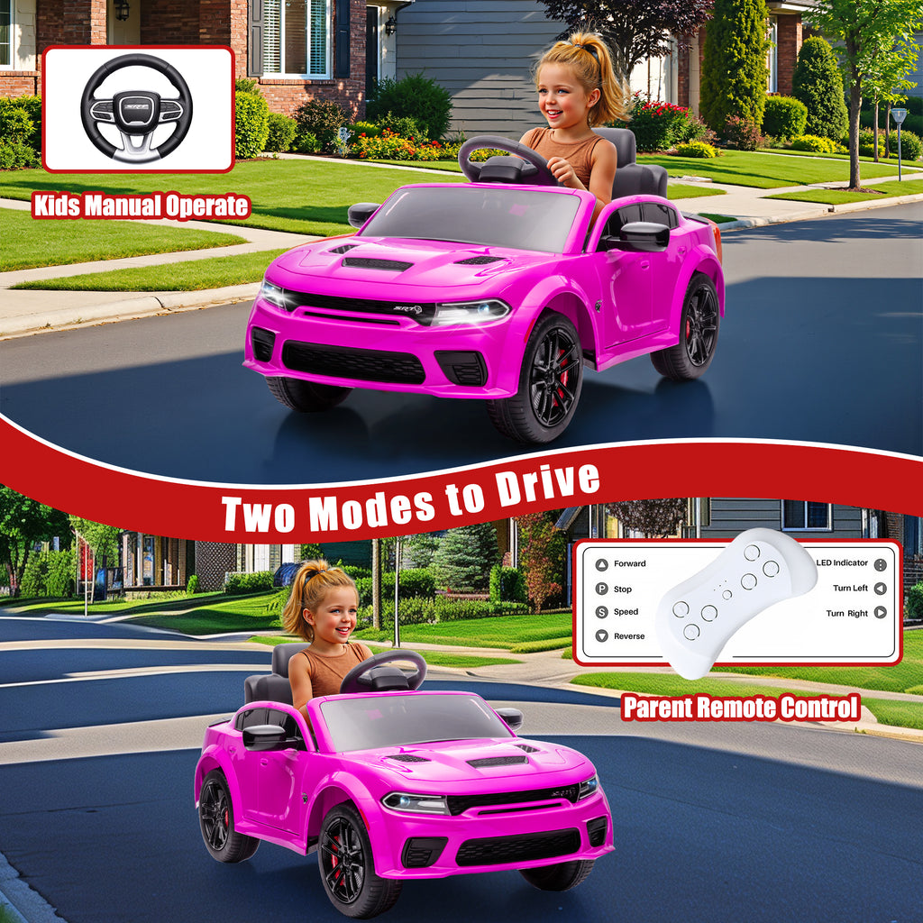 COCLUB 12V Dodge Licensed Toddler Electric Car for Kids, Ride-On Toys with Parent Remote Control, Bluetooth® & LED Dashboard – ASTM Certified for Boys & Girls Ages 3-4