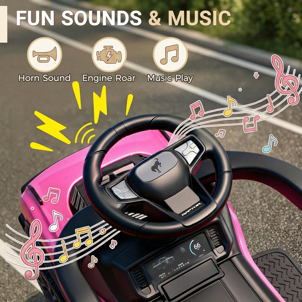 Ford Bronco 3 in 1 Push Car with Canopy for Toddlers 1–3, Ride On Push Car Toy with Adjustable Parent Steering Handle, Removable Guardrail & Footrest, Music, Horn, Under Seat Storage, Silent Wheels