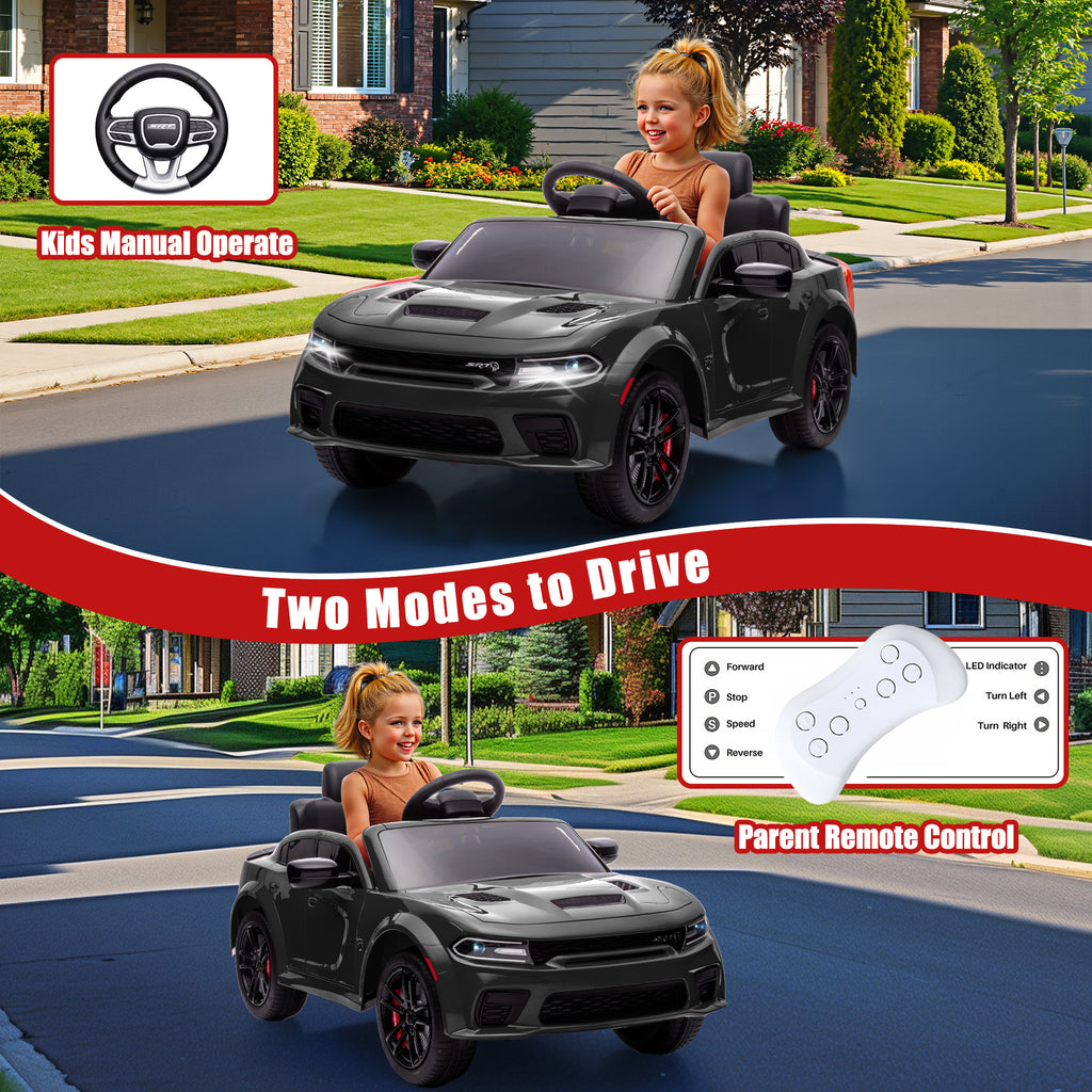COCLUB 12V Dodge Licensed Toddler Electric Car for Kids, Ride-On Toys with Parent Remote Control, Bluetooth® & LED Dashboard – ASTM Certified for Boys & Girls Ages 3-4
