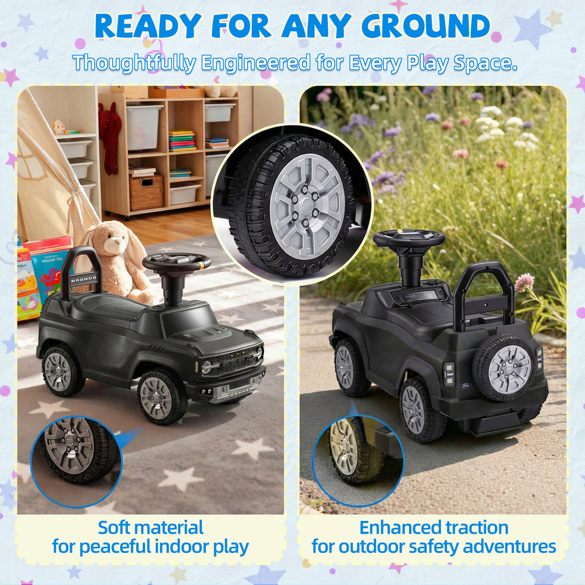 Licensed Ford Bronco Raptor Toddler Ride On Car for Ages 1-3, Foot to Floor Kids Car with Music & Horn, First Ride On Toy for Toddlers