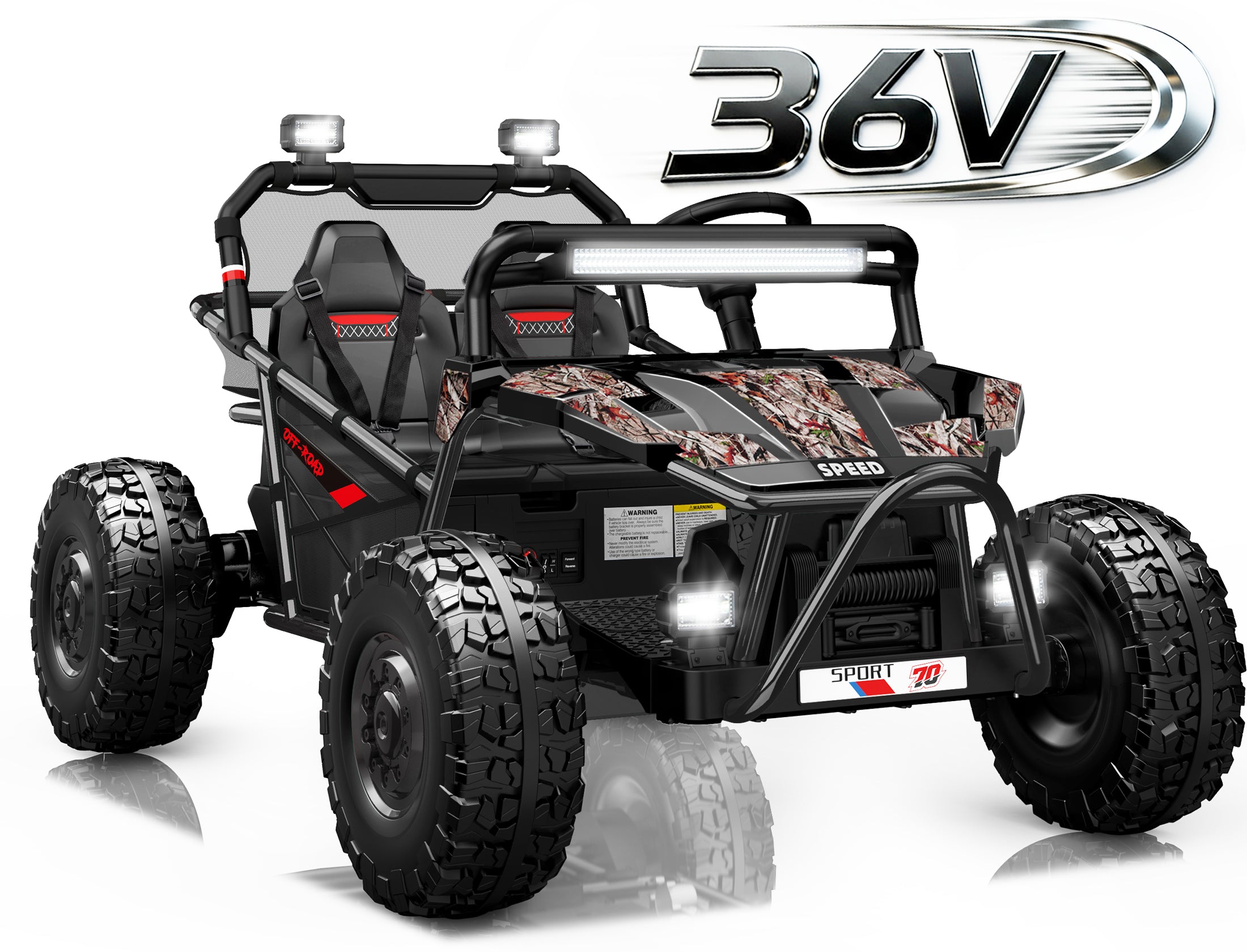COCLUB 36V Electric Ride on Car Toy for Big Kids, 2 Seater Powered Electric  UTV Toys for Boys Girls 6-13, Kids Ride on Toy with Bluetooth, Music, 4 Wheels Spring Suspension, 3 Point Seatbelts, Blue