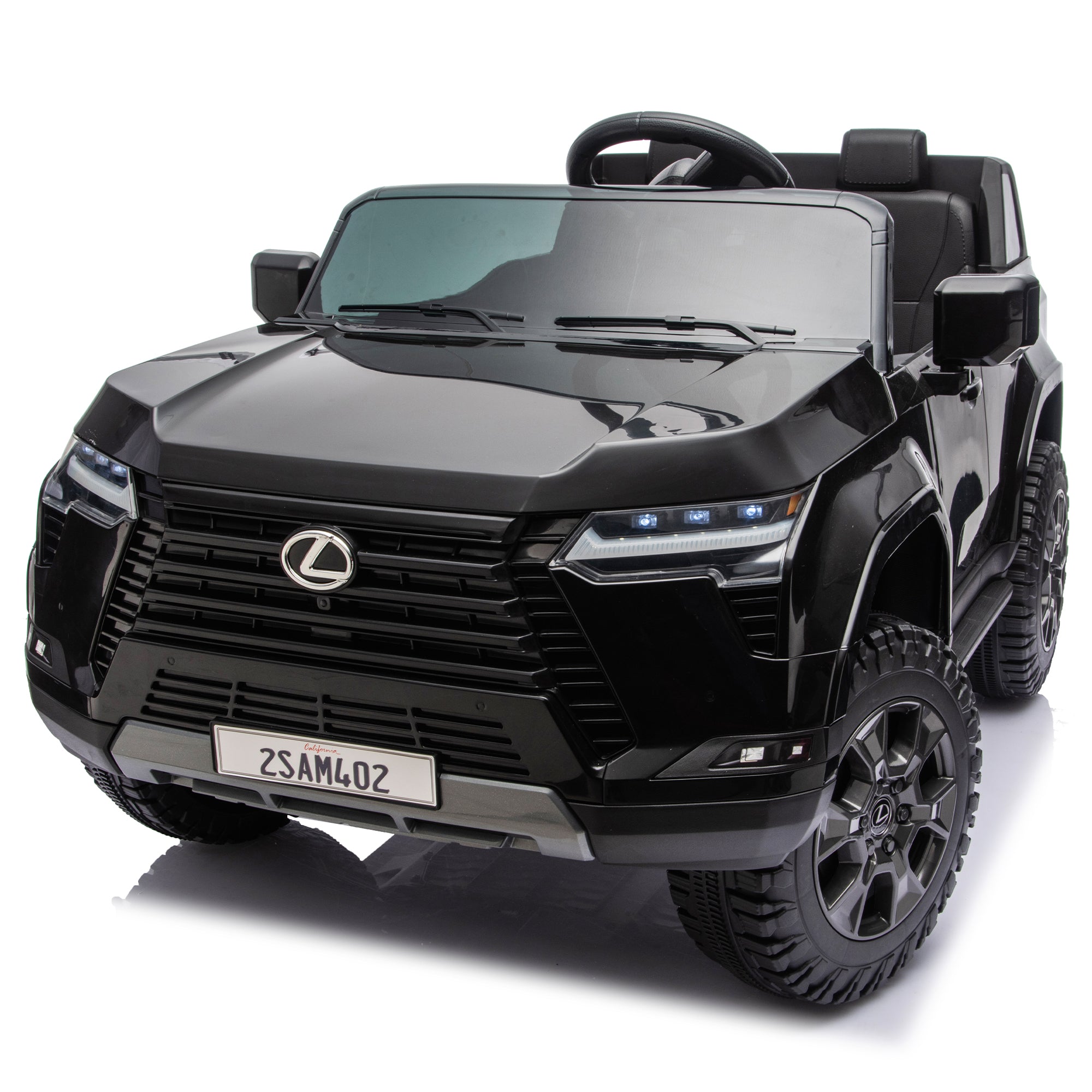 24V Ride On Car for Kids with Remote Control, Lexus GX550 2 Seater Powered Electric Car for Kids, Ride On Toy with 4 Wheel Suspension, LED Lights, Bluetooth Music, Toy Cars for Boys Girls 3–8, Brown