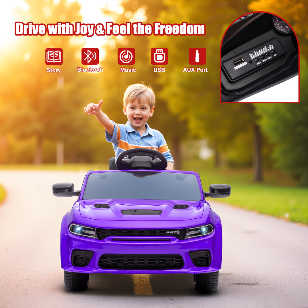 COCLUB 12V Dodge Licensed Toddler Electric Car for Kids, Ride-On Toys with Parent Remote Control, Bluetooth® & LED Dashboard – ASTM Certified for Boys & Girls Ages 3-4