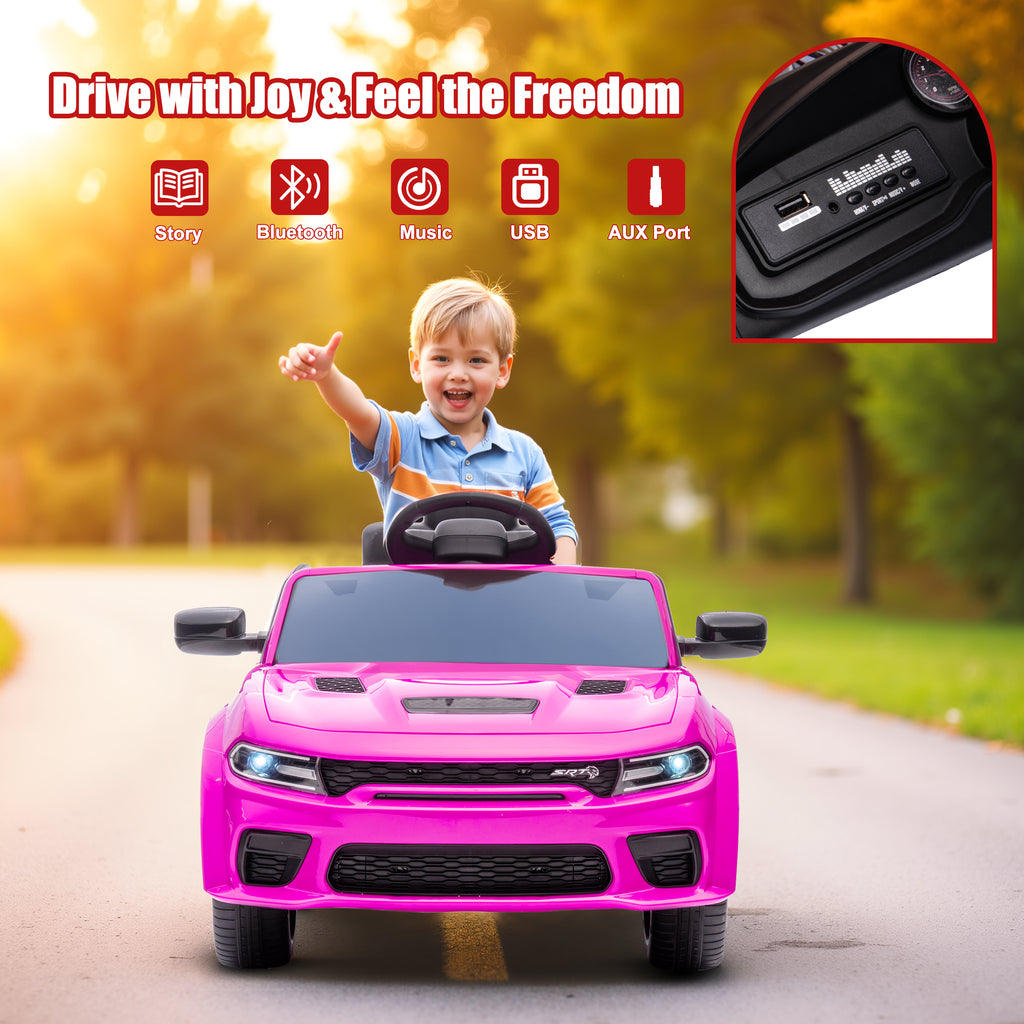 COCLUB 12V Dodge Licensed Toddler Electric Car for Kids, Ride-On Toys with Parent Remote Control, Bluetooth® & LED Dashboard – ASTM Certified for Boys & Girls Ages 3-4