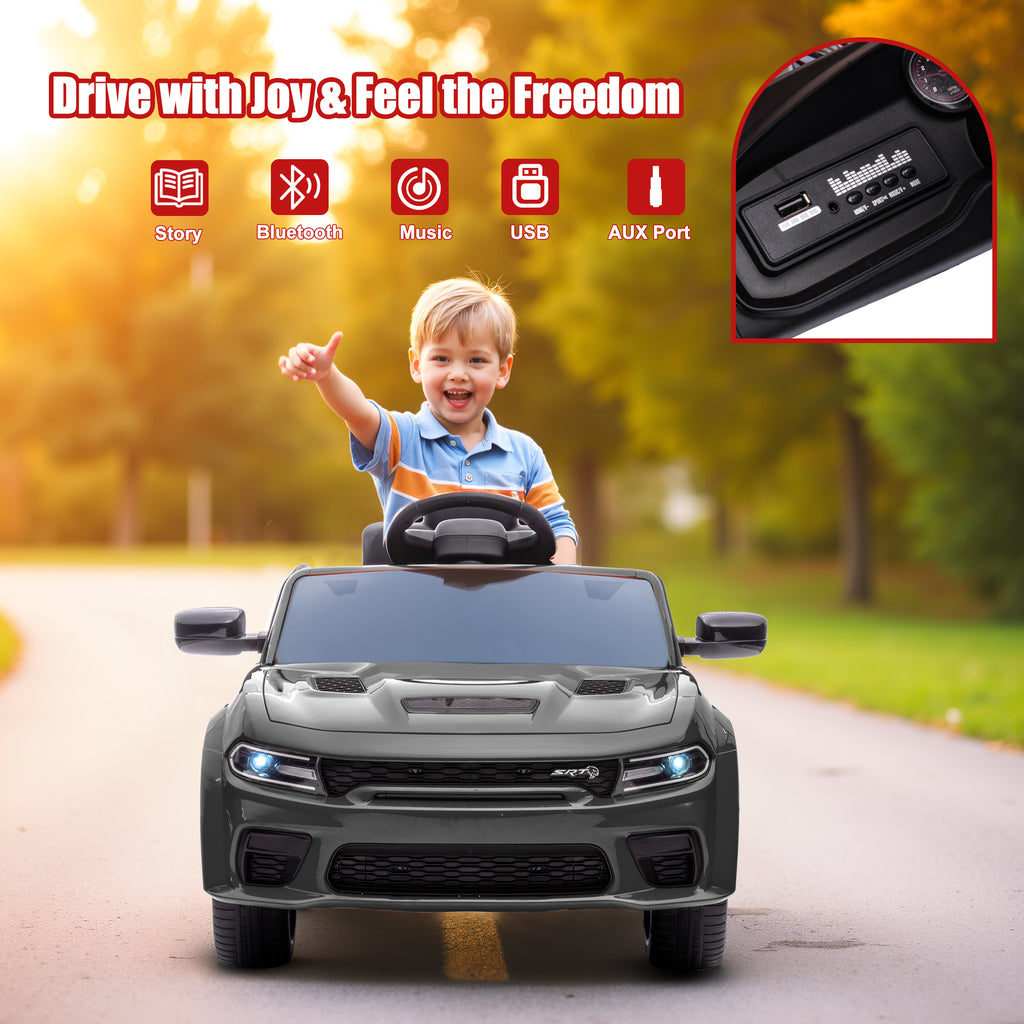 COCLUB 12V Dodge Licensed Toddler Electric Car for Kids, Ride-On Toys with Parent Remote Control, Bluetooth® & LED Dashboard – ASTM Certified for Boys & Girls Ages 3-4