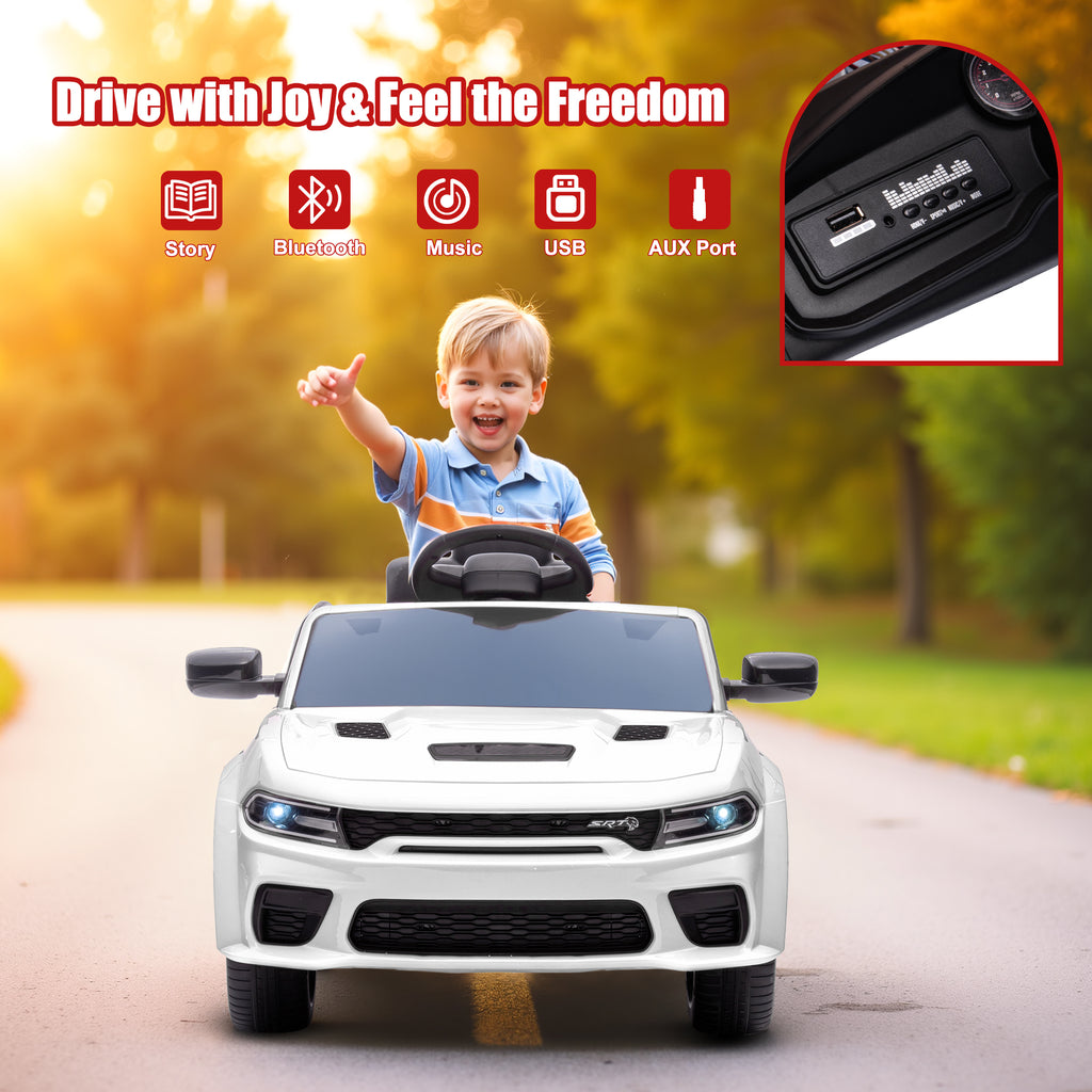 COCLUB 12V Dodge Licensed Toddler Electric Car for Kids, Ride-On Toys with Parent Remote Control, Bluetooth® & LED Dashboard – ASTM Certified for Boys & Girls Ages 3-4