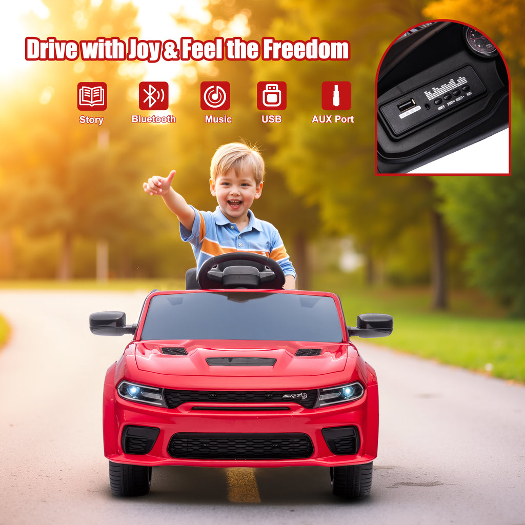 COCLUB 12V Dodge Licensed Toddler Electric Car for Kids, Ride-On Toys with Parent Remote Control, Bluetooth® & LED Dashboard – ASTM Certified for Boys & Girls Ages 3-4