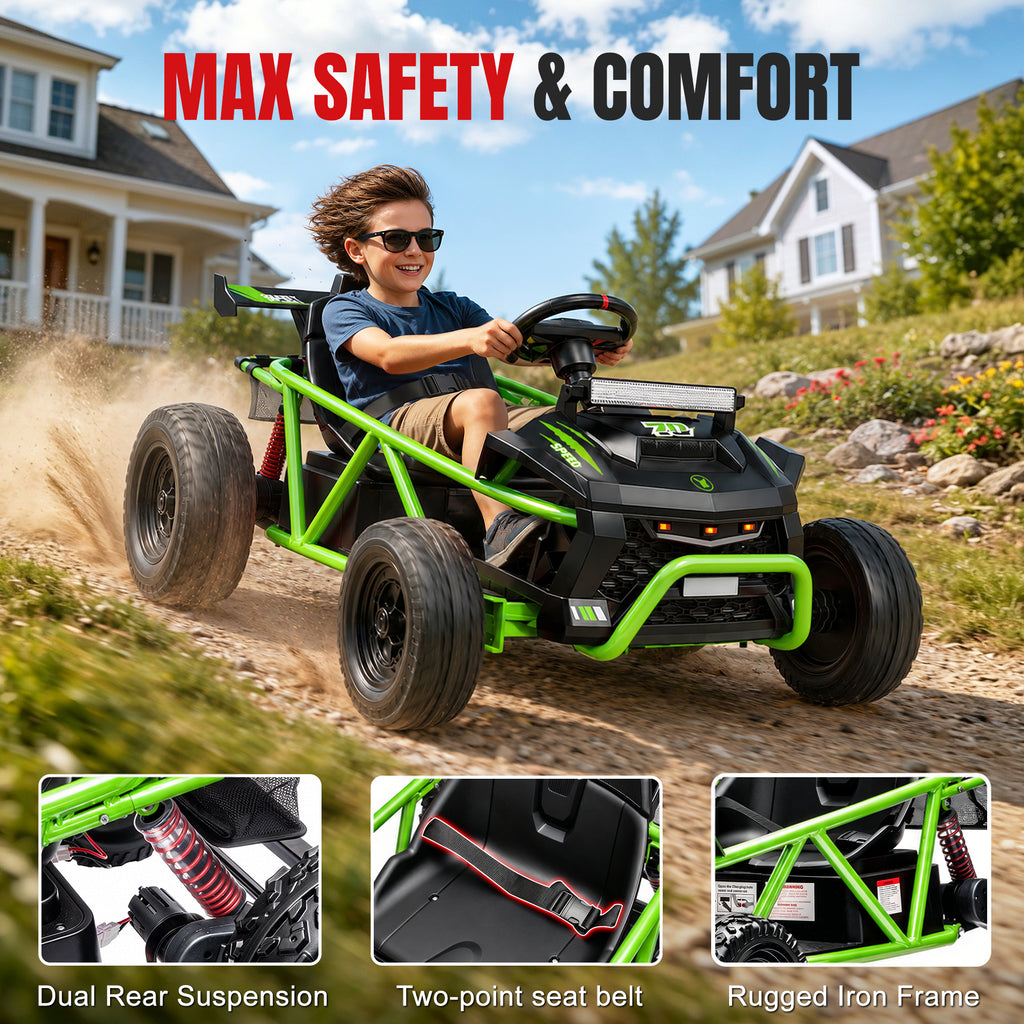 COCLUB 36V Ride On Car for Big Kids, Battery Powered Ride on Toy with Bluetooth, Music, Rear Wheel Spring Suspension, Max 9.3 MPH, Kids Electric Vehicle for Boys Girls
