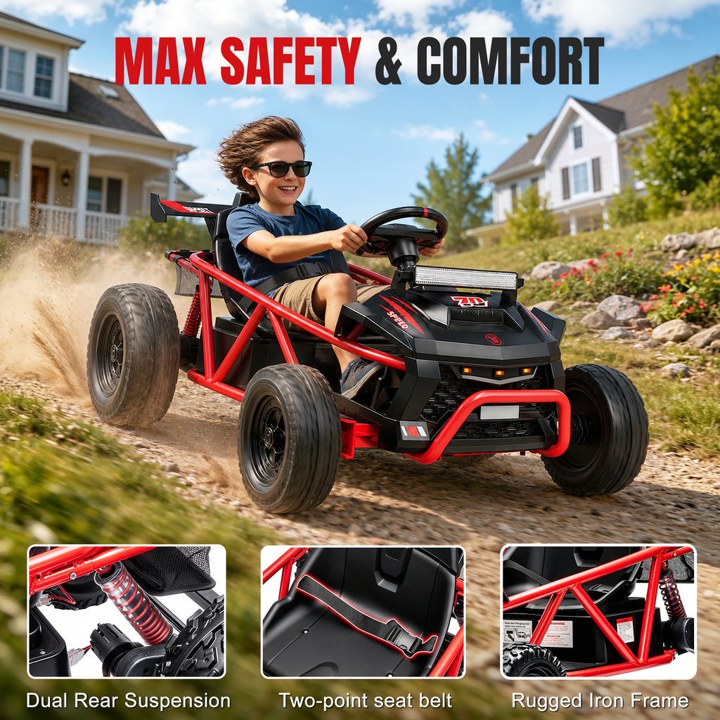 COCLUB 36V Ride On Car for Big Kids, Battery Powered Ride on Toy with Bluetooth, Music, Rear Wheel Spring Suspension, Max 9.3 MPH, Kids Electric Vehicle for Boys Girls