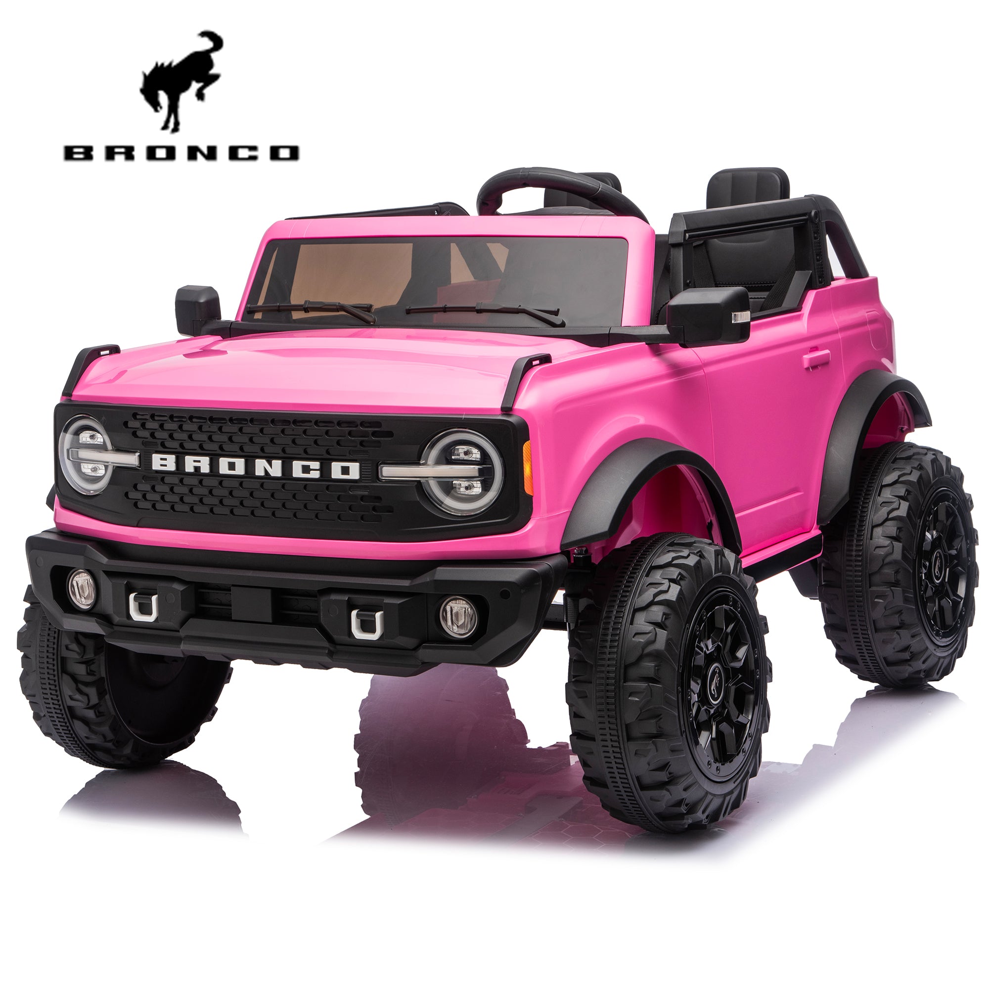 Ford Bronco Ride on Toy Car 2 Seater, 24V Powered Ride on Car with Remote Control, Electric Car for Kids Toddlers w/Bluetooth, 4 Wheelers Truck for Boys Girls Ages 3-8