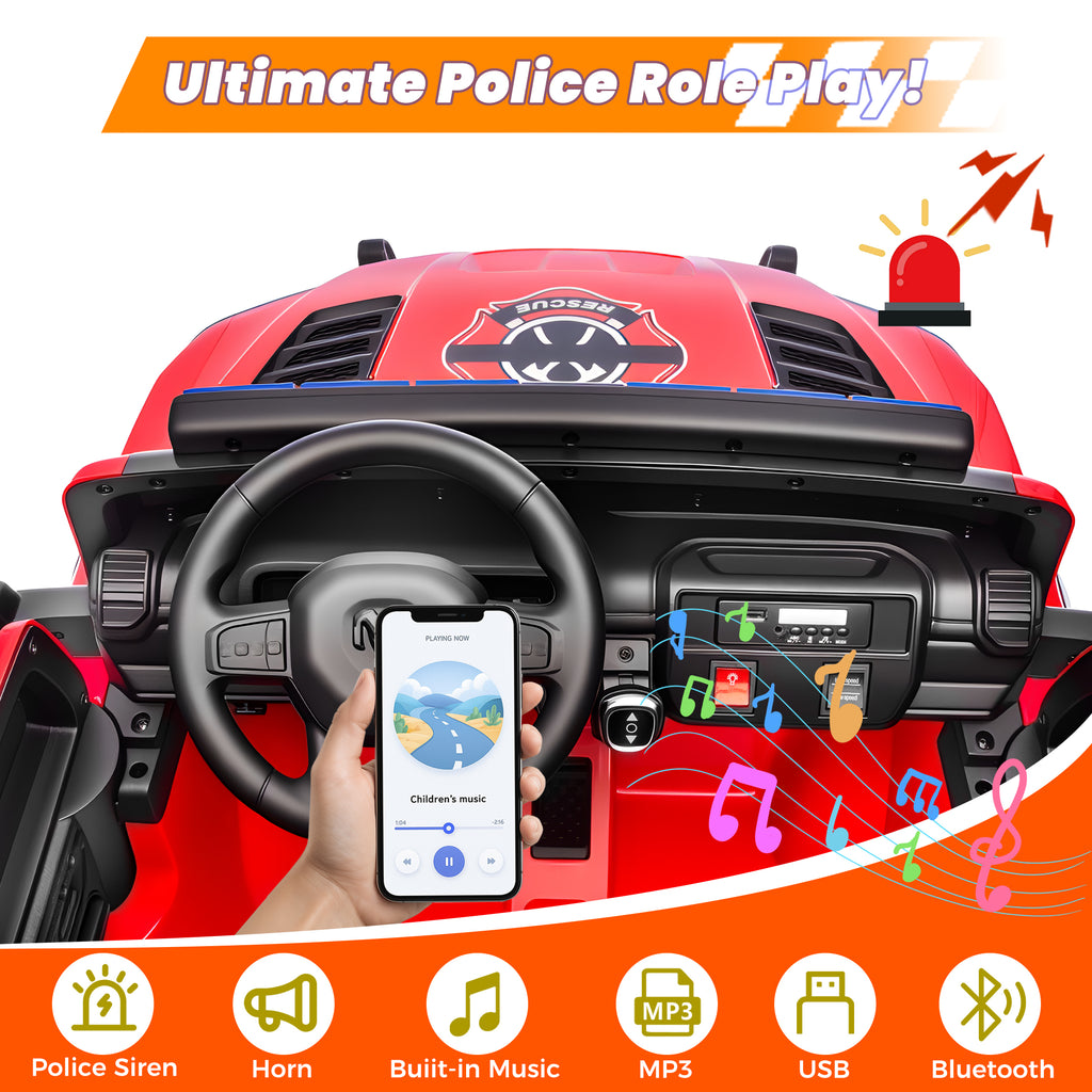 COCLUB 24V 2 Seat Ride On Car for Kids, Licensed RAM RHO 1500 Powered Electric Car with 4 Wheels Spring Suspesion, Ride On Toy for 3-8 Year Boys & Girls with Remote Control, Horm, Siren, Lights