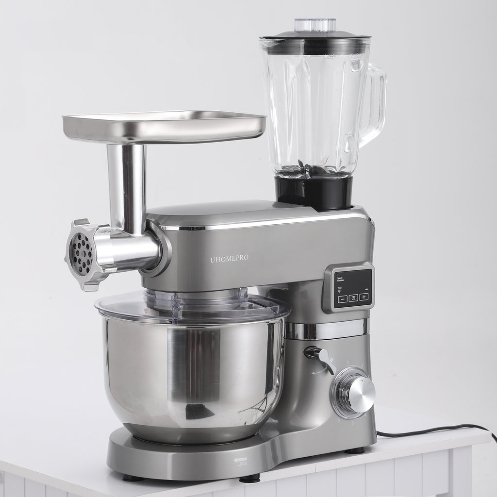 Food Stand Mixer for Kitchen, 7.4 QT Kitchen Electric Dough Mixer with Bowl, 6-Speed Electric Stand Mixer for Baking, Tilt-Head Kitchen Stand Mixer with Dough Hook, Wire Whip, Beater