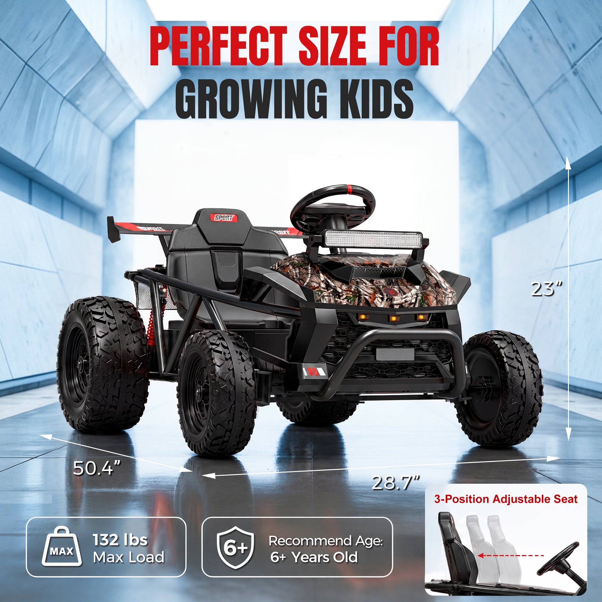 COCLUB 36V Ride On Car for Big Kids, Battery Powered Ride on Toy with Bluetooth, Music, Rear Wheel Spring Suspension, Max 9.3 MPH, Kids Electric Vehicle for Boys Girls
